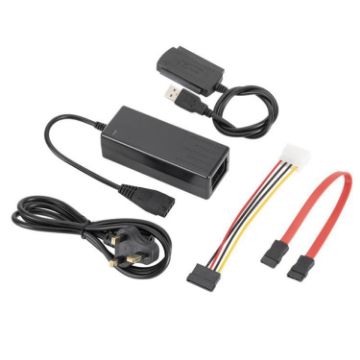 Three-Purpose USB to IDE/SATA Drive Cable with Power Supply (UK) - 1