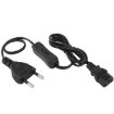 3 Prong AC Power Cord with 304 Switch, 1.2m (Black) - 1