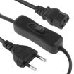 3 Prong AC Power Cord with 304 Switch, 1.2m (Black) - 2