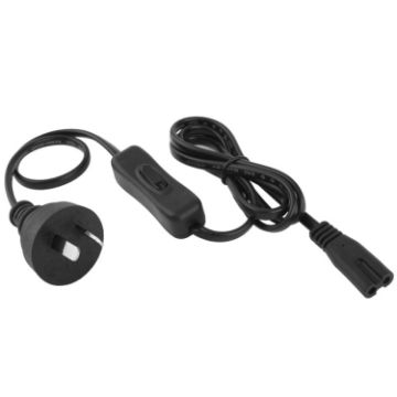 AU Plug 2 Prong Power Cord with 304 Switch, 1.2m Black - 1