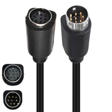 Mini DIN 8 Pin 90 S-Video TV Adapter Cable, 3m (Black) - 1