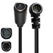 Curved Mini DIN 8 Pin S-Video TV Audio Adapter Cable, 3m (Black) - 1