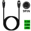 90 Degree Mini DIN 9 Pin M/F TV Box Adapter Cable, 1.8m (Black) - 2
