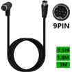 Curved Mini DIN 9 Pin TV Audio Adapter Cable, 3m (Black) - 2