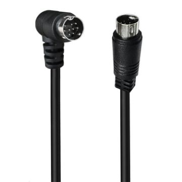 Curved 9 Pin Mini DIN TV Audio Adapter Cable, 1.8m (Black) - 1