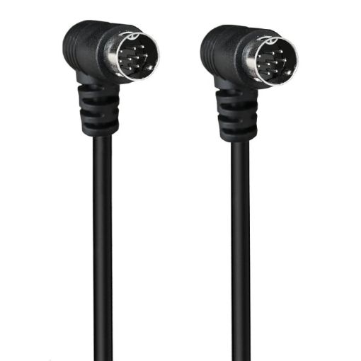 3m Black Double Curved mini DIN 9 Pin TV Audio Adapter Cable - 1