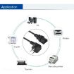 Israel Plug to Three Holes PC Power Cord, 1.8m Cable Length - 3