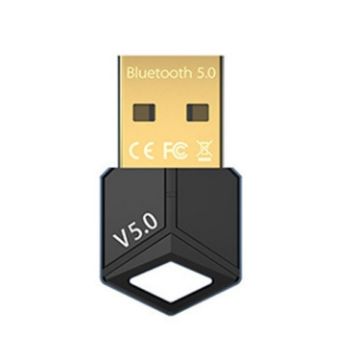 Bluetooth 5.0 USB Adapter PC Wireless Audio Receiver Transmitter, Black - 1