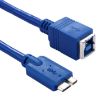 USB 3.0 B Female to Micro B Male Adapter Cable, 30cm (Blue) - 2