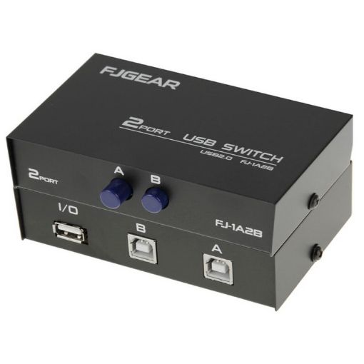 USB Data Switch, 2 Port, Black - 1