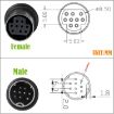 90 Degree Mini DIN 9 Pin Adapter Cable, 0.5m (Black) - 5