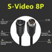 90 Degree Mini DIN 8 Pin TV Audio Adapter, 0.5m S-Video Cable (Black) - 6