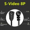 Curved Mini DIN 8 Pin TV Audio Adapter 0.5m S-Video Cable (Black) - 6