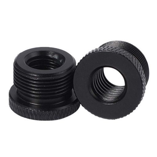 2pcs Black Metal 3/8 Female to 5/8-27 Male Adapter Screws - 1