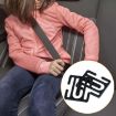 Child Car Seat Belt Buckle Limiter (Black) - 2