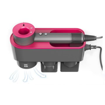 Dyson Hair Dryer Wall Bracket & Storage Rack Holder - Purple Red - 1