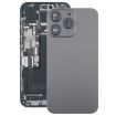 iPhone 15 Pro Glass Back Cover with Camera Lens (Black) - 1