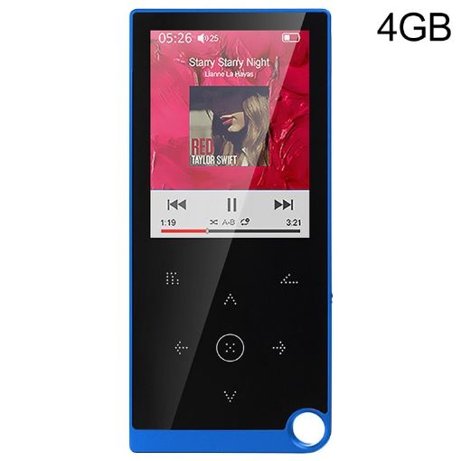 E05 2.4" Touch MP4/MP3 Player, 4GB, E-Book & Alarm, No Bluetooth, Blue - 1