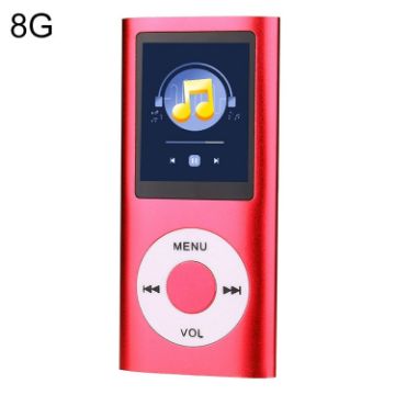 Red 1.8" TFT Screen Metal MP4 Player with 8GB Card & Earphones - 1