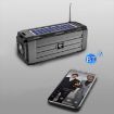 Solar Bluetooth Speaker with LED Light & FM Radio (Blue) - 7