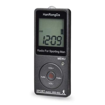 HRD-602 Digital Display FM AM Mini Sports Radio with Step Counter - 1
