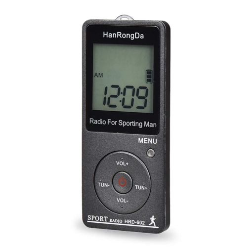 HRD-602 Digital Display FM AM Mini Sports Radio with Step Counter - 1