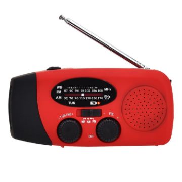HRD-902 Red Solar Charging Emergency Radio and Mobile Light - 1