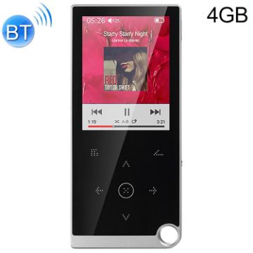 E05 2.4" Touch MP4/MP3 Player, 4GB, Bluetooth, Silver Grey - 1