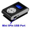 Black Metal Clip MP3 Player with LCD Screen & TF/Micro SD Slot - 5