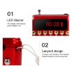 Rechargeable Red FM Radio Speaker with USB/TF/Music MP3 Player - 6