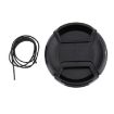 55mm Black Camera Lens Cap with Center Pinch Design - 1