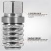 PD242 Series Steel Hydraulic Test Port Quick Connect Coupler Silver - 4