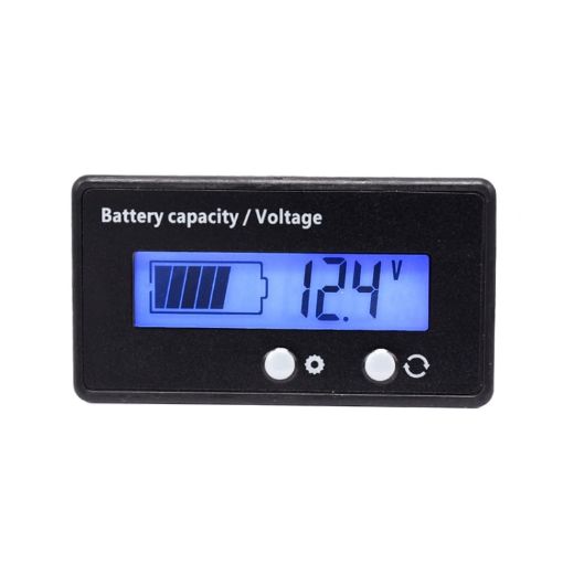 12V-84V Battery Voltmeter Gauge & Status Monitor (Blue Light) - 1