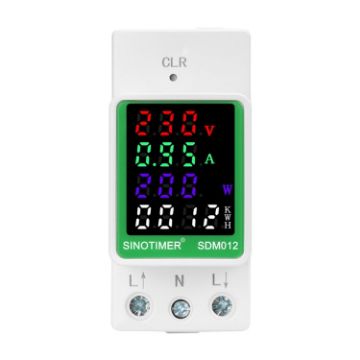 SINOTIMER DIN Rail Tester: SDM012-RS485 Voltage & Power Display - 1