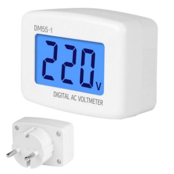 DM55-1 LCD AC Digital Voltmeter, 110V-300V, EU Plug, Voltage Meter - 1