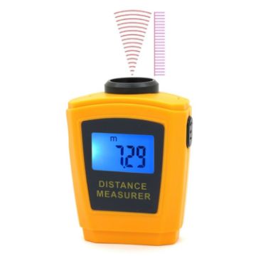 Orange Mini Ultrasonic Distance Measurer with Laser Pointer - 1
