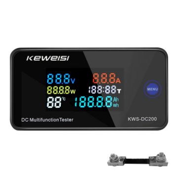 KWS-DC200-100A DC Voltage Current Display Watch 8-120V (Black) - 1