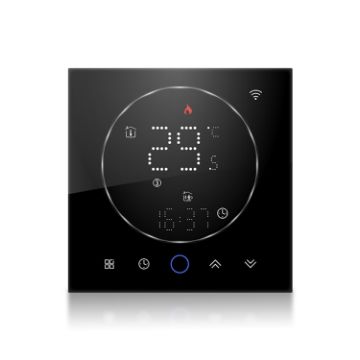 BHT-008GCL 95-240V AC Smart Home Boiler Heating Thermostat Black - 1