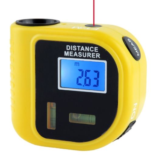 CP-3010 Yellow Ultrasonic Distance Measurer with Laser, 0.5-18m Range - 1