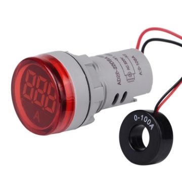 SINOTIMER ST16A 22mm LED 220V AC Ammeter 0-100A Red Indicator Light - 1