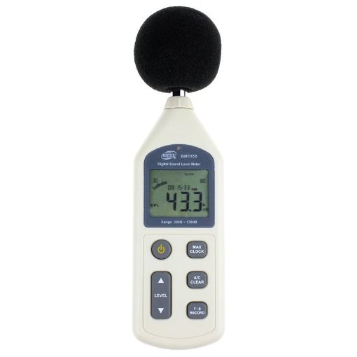 Beige Digital Sound Level Meter with USB, 30dB-130dB Range - 1