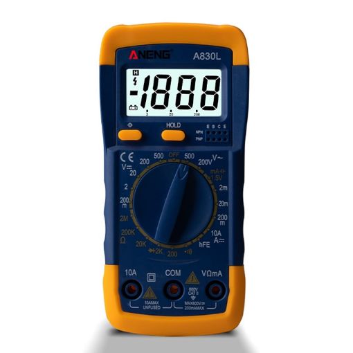 ANENG A830L Yellow Blue Handheld Multimeter Electrical Instrument - 1
