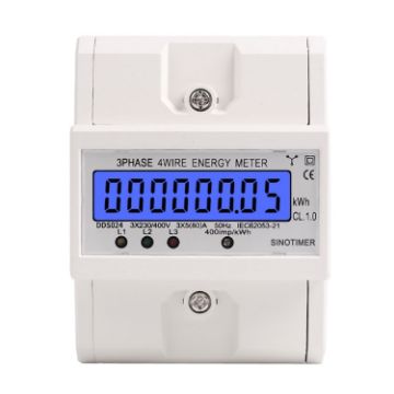 SINOTIMER Three-Phase Rail Type Electricity Meter 5-100A 400V - 1