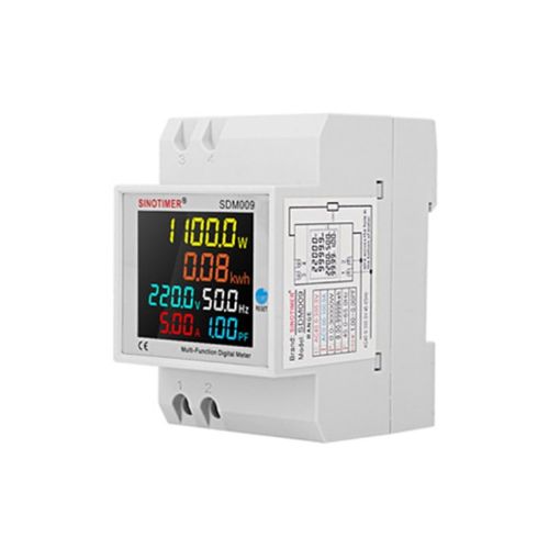 SINOTIMER SDM009 Din Rail Single-Phase Multifunctional Meter AC40-300V - 1