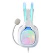 ONIKUMA X22 Wired Gaming Headset, USB + 3.5mm, Colorful Light, White - 3