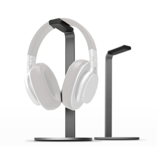 Dark Gray Aluminum Alloy H-Stand Headphone Display Storage Rack - 1