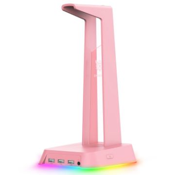 RGB Lighting Headset Holder Stand - ONIKUMA ST-2 (Pink) - 1