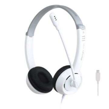 DANYIN DT326 Children's USB Headset with Microphone, 1.8m Cable, White - 1