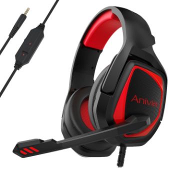 SADES MH602 E-sports Gaming Headset, 3.5mm, 2.2m Cable, Black Red - 1