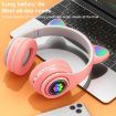 B39 Pink Cat Ear LED Light Wireless Bluetooth Headset - 7